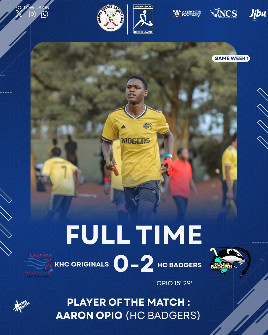 First Match, A Win in the bag. Aaron Opio scoops Man of the Match      #graphicsbyuha